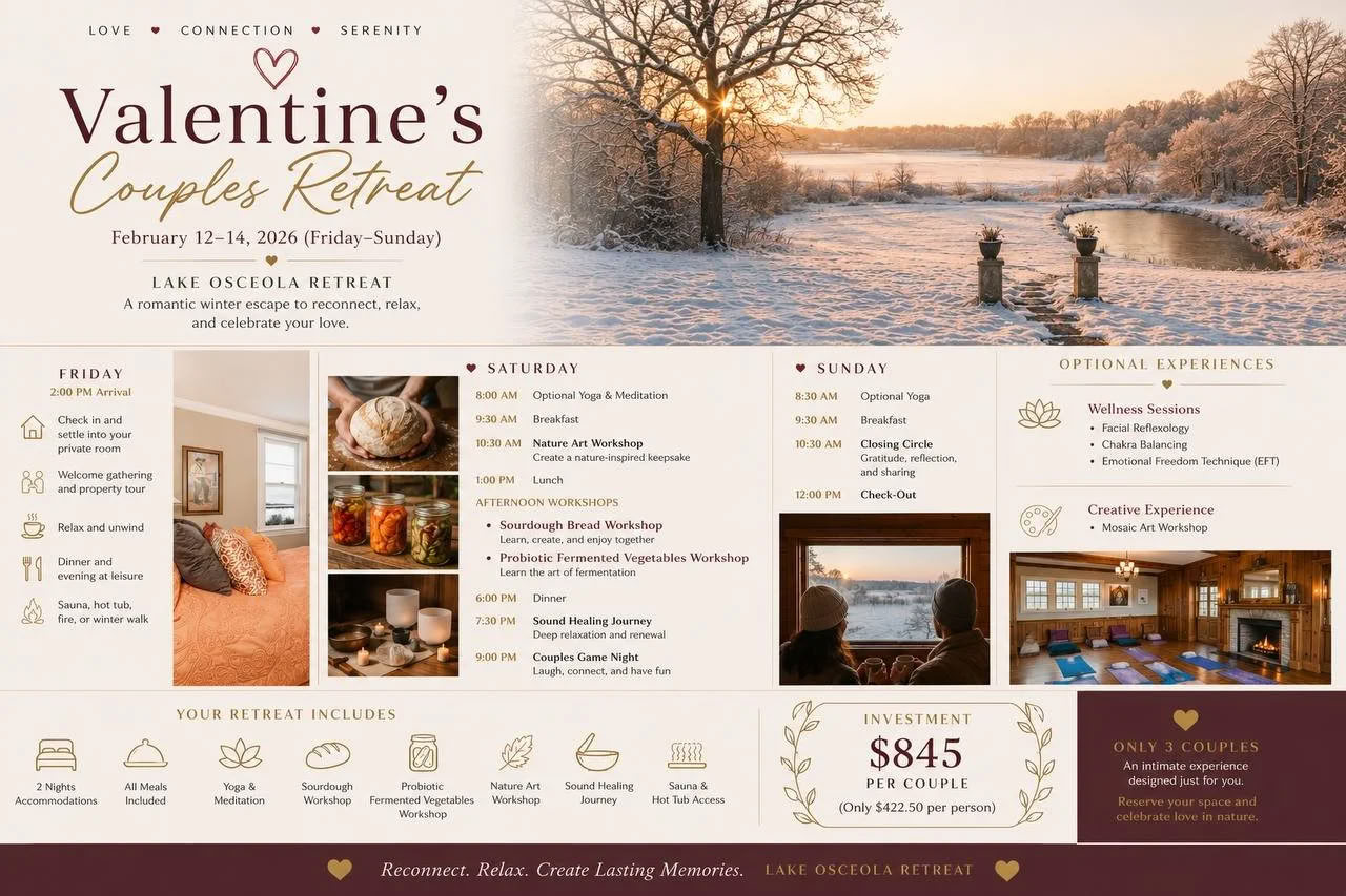 Ретрит для пар ко Дню святого Валентина — Lake Osceola Retreat